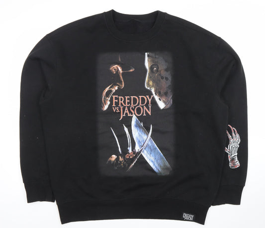 Primark Men's Black Freddy vs Jason Sweatshirt 2XL Horror Graphic Pullover