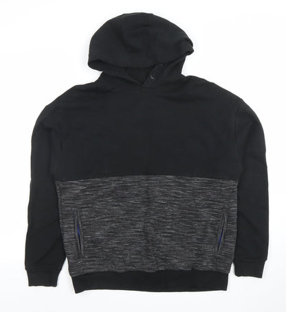Marks and Spencer Boys Black Grey Pullover Hoodie Size 13-14 Years