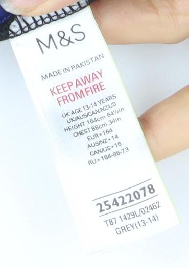 Marks and Spencer Boys Black Grey Pullover Hoodie Size 13-14 Years