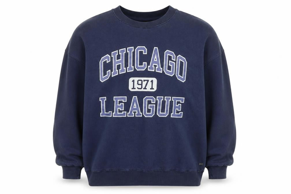 Womens UK Size S Pull & Bear Blue Pullover Sweatshirt