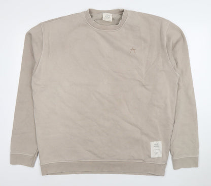 Mens UK Size L MAYA MAYA Beige Pullover Sweatshirt