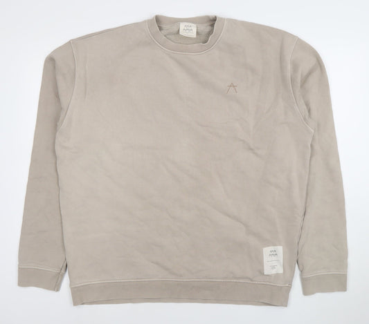 Mens UK Size L MAYA MAYA Beige Pullover Sweatshirt