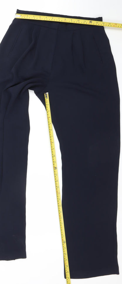 Womens UK Size 10 Topshop Regular Fit Business Casual Formal Workwear Blue Trous