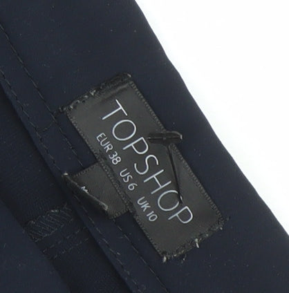 Womens UK Size 10 Topshop Regular Fit Business Casual Formal Workwear Blue Trous