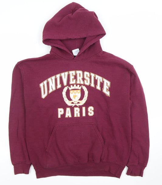 Gildan Heavy Blend Womens Burgundy Hoodie Université Paris Size M