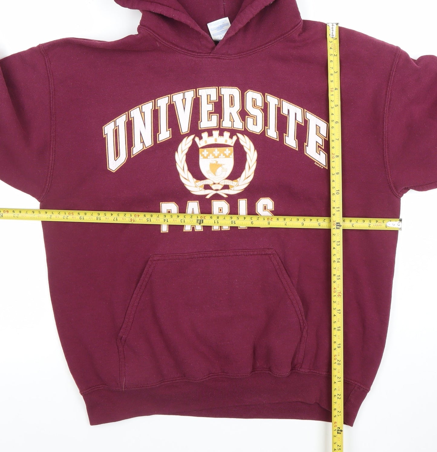 Gildan Heavy Blend Womens Burgundy Hoodie Université Paris Size M
