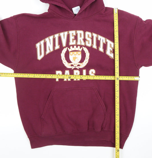 Gildan Heavy Blend Womens Burgundy Hoodie Université Paris Size M