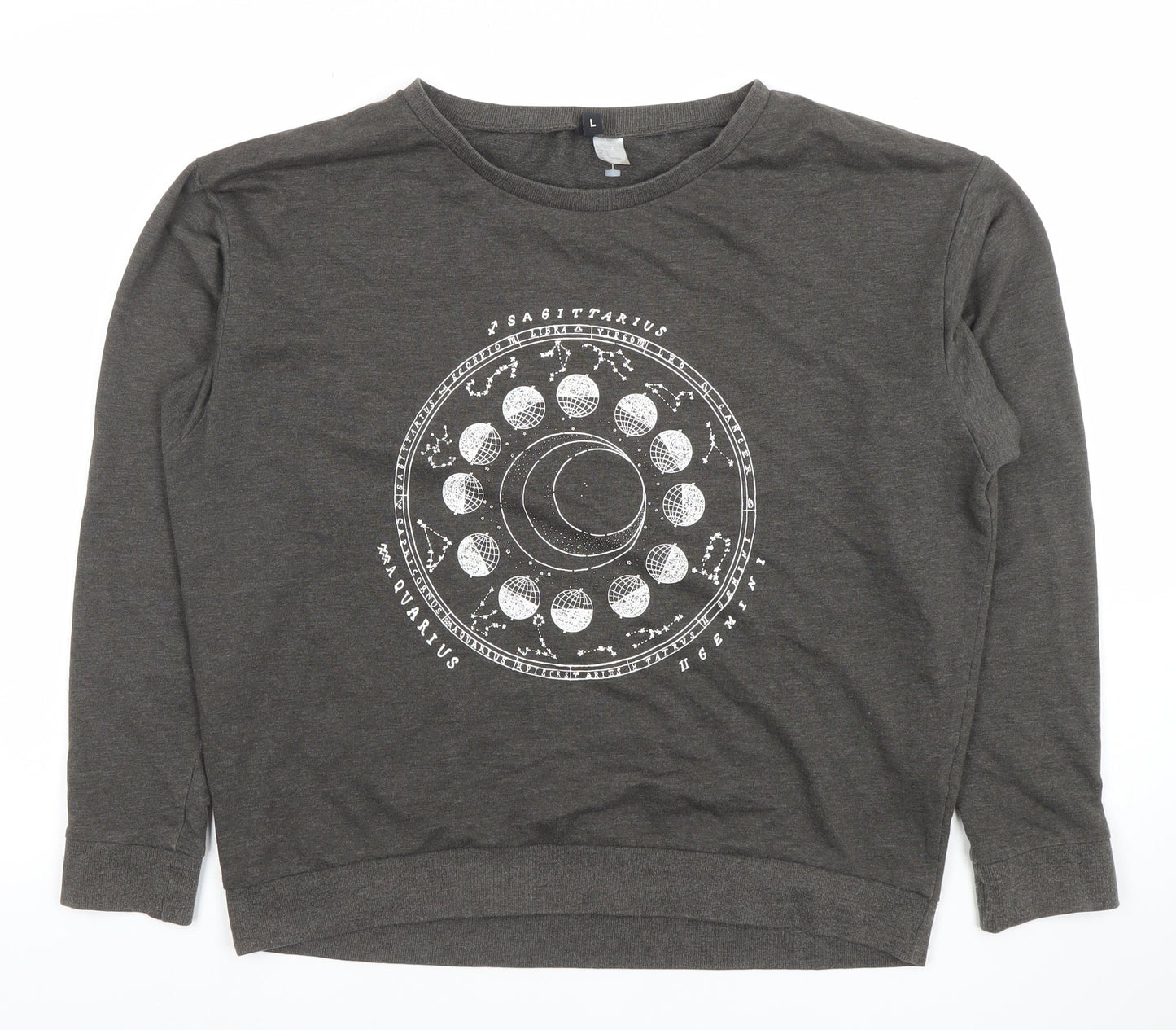 H&M Divided Women's Grey Celestial Graphic Sweatshirt Size L