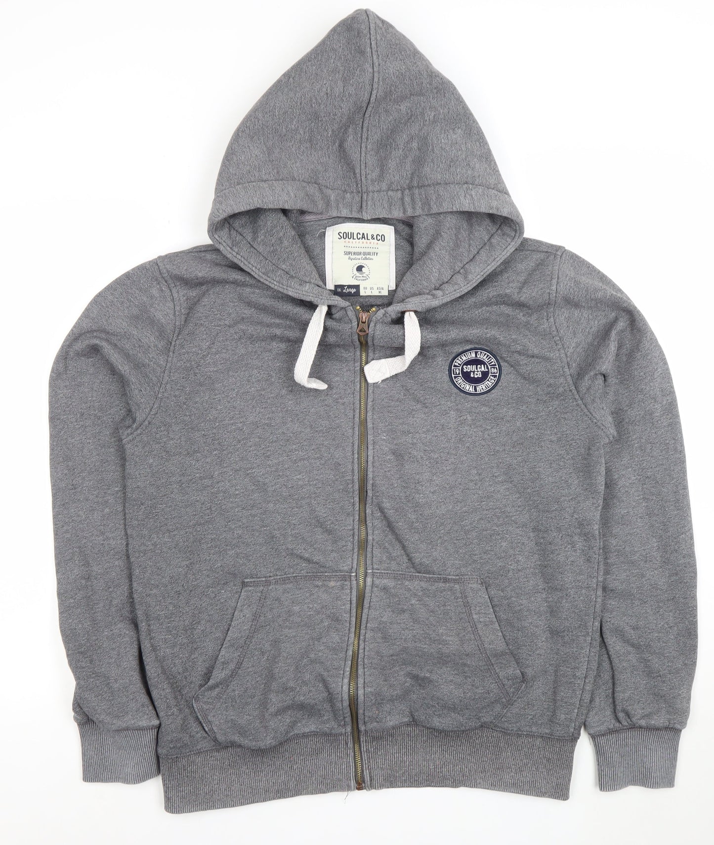 Womens UK Size L SoulCal & Co Grey Full Zip Hoodie