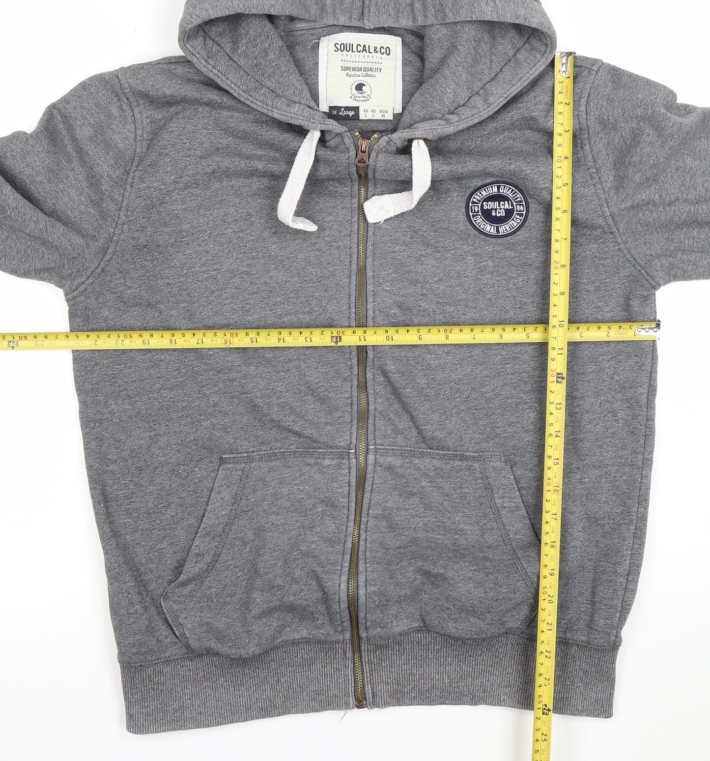 Womens UK Size L SoulCal & Co Grey Full Zip Hoodie