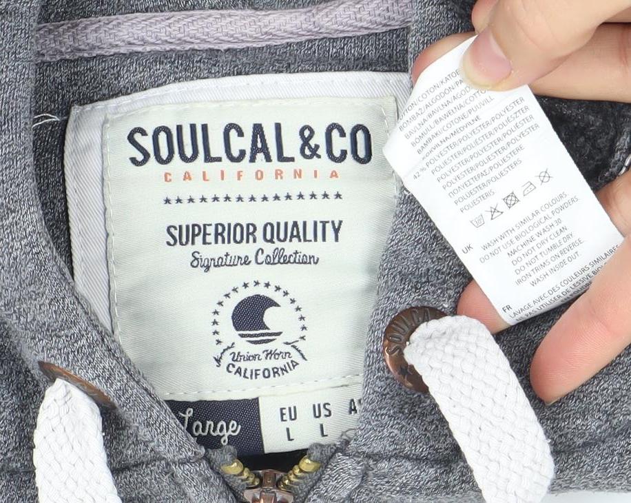 Womens UK Size L SoulCal & Co Grey Full Zip Hoodie