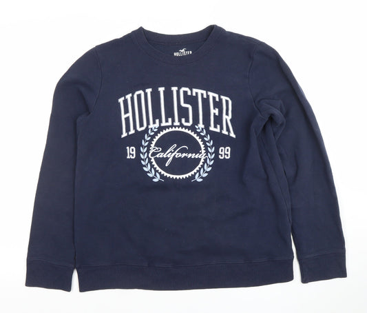 Mens UK Size M Hollister Blue Pullover Sweatshirt