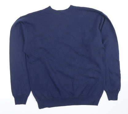 Mens UK Size S Hanes Blue Pullover Sweatshirt