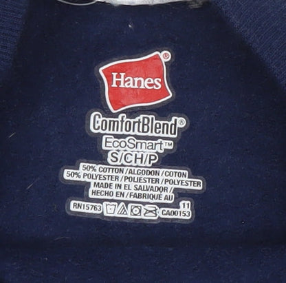 Mens UK Size S Hanes Blue Pullover Sweatshirt