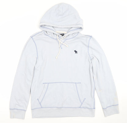 Abercrombie & Fitch Women's Light Blue XS Pullover Hoodie Cotton Blend