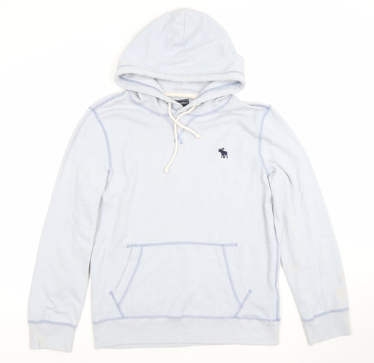 Abercrombie & Fitch Women's Light Blue XS Pullover Hoodie Cotton Blend