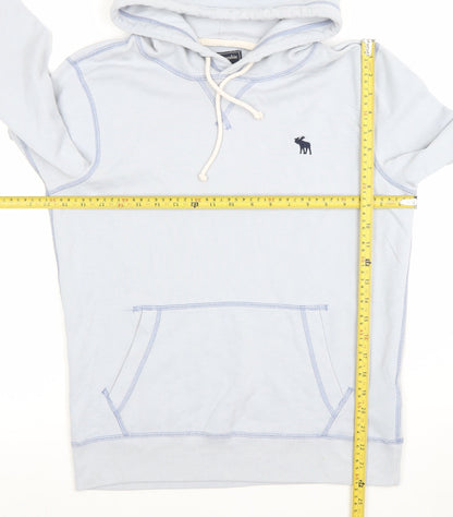 Abercrombie & Fitch Women's Light Blue XS Pullover Hoodie Cotton Blend