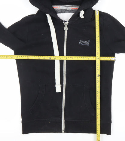 Superdry Men’s Black Full Zip Hoodie Size S Orange Label Fleece
