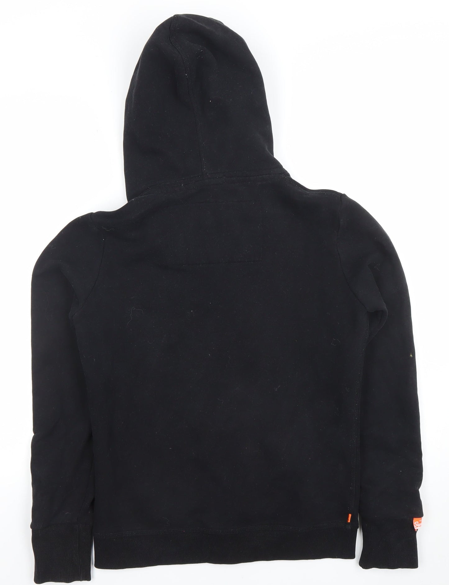 Superdry Men’s Black Full Zip Hoodie Size S Orange Label Fleece