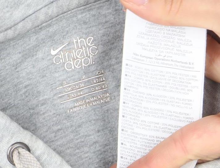 Nike Women's Grey Full Zip Hoodie Small Athletic Fit