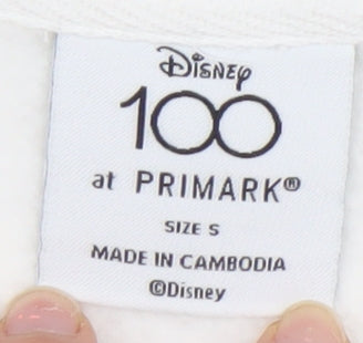 Disney x Primark White Hoodie Women S Pullover Graphic 100 Years of Wonder