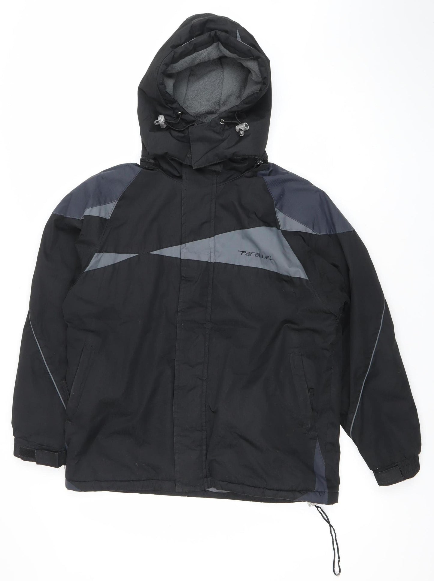 Parallel Boys Black Ski Jacket 11-12 Years Hooded Winter Coat