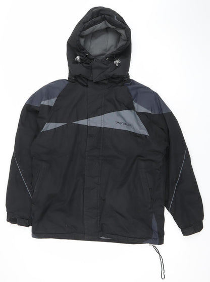 Parallel Boys Black Ski Jacket 11-12 Years Hooded Winter Coat