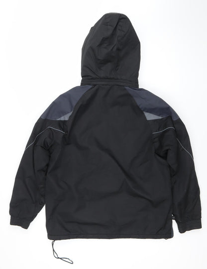Parallel Boys Black Ski Jacket 11-12 Years Hooded Winter Coat