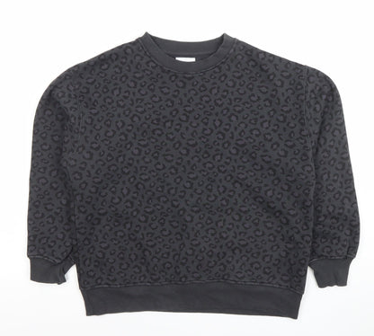 ZARA Girls Black Animal Print Pullover Sweatshirt 11-12 Years