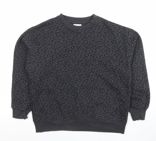 ZARA Girls Black Animal Print Pullover Sweatshirt 11-12 Years