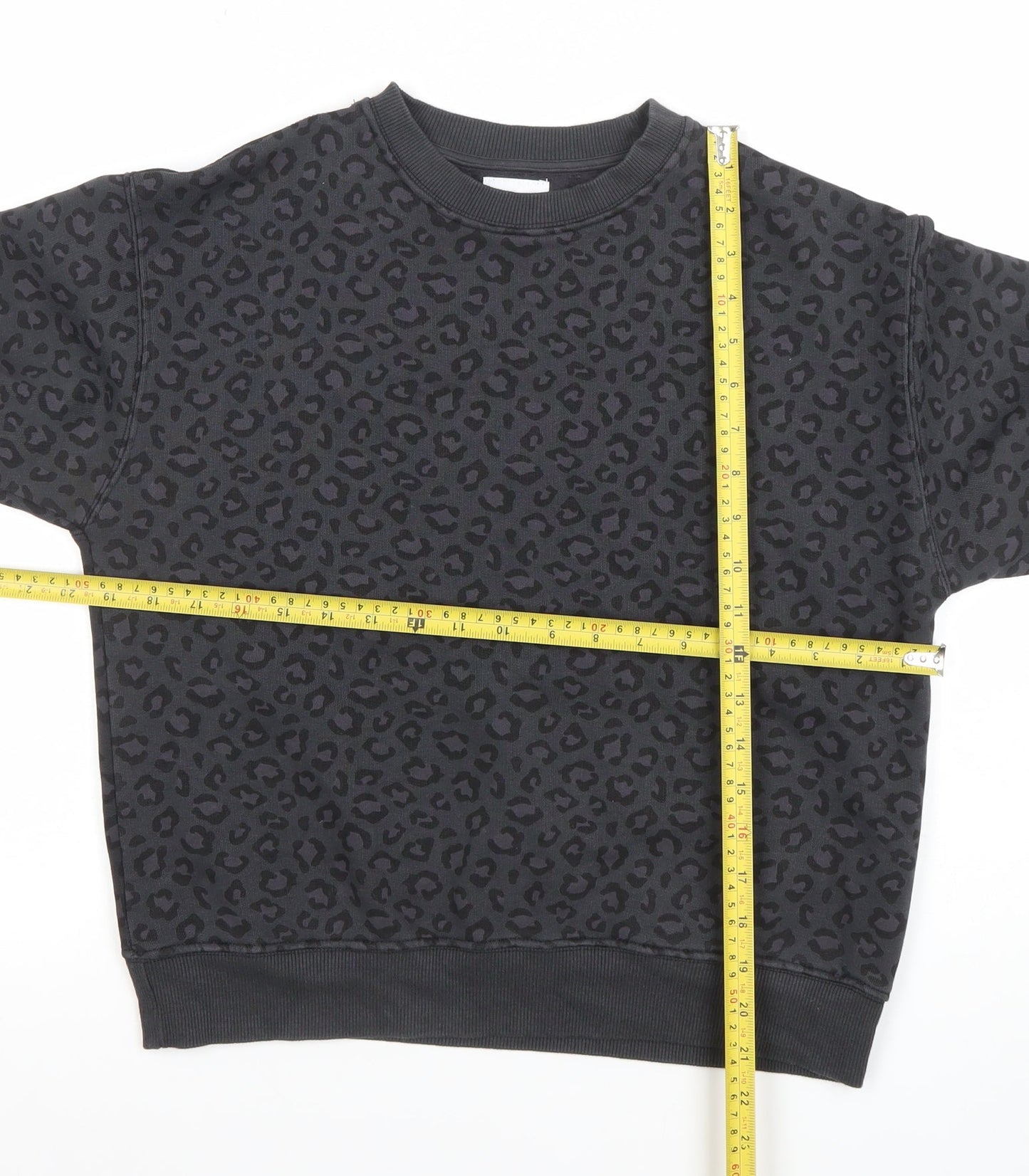 ZARA Girls Black Animal Print Pullover Sweatshirt 11-12 Years