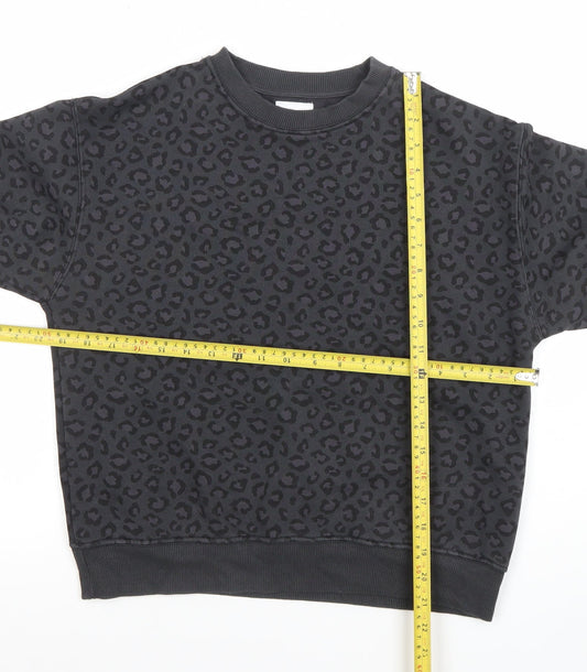 ZARA Girls Black Animal Print Pullover Sweatshirt 11-12 Years