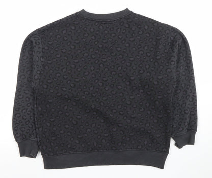 ZARA Girls Black Animal Print Pullover Sweatshirt 11-12 Years