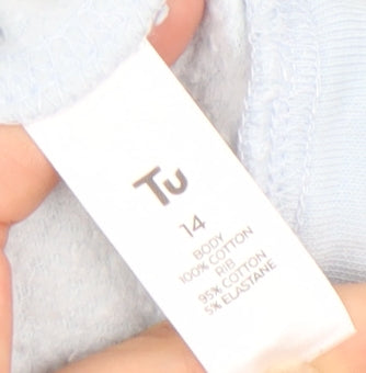 Tu Peanuts Women's Blue Snoopy 'Be Happy' Pullover Sweatshirt Size 14