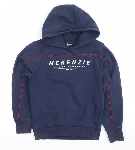 McKenzie Boys Navy Pullover Hoodie 8-10 Years Cotton Blend Sportswear