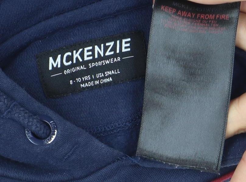 McKenzie Boys Navy Pullover Hoodie 8-10 Years Cotton Blend Sportswear