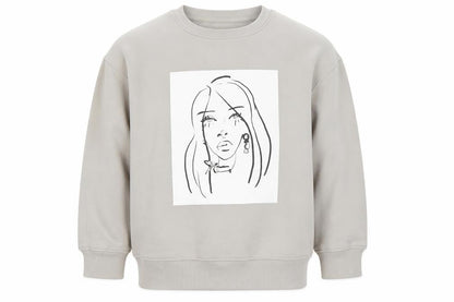 Zara Girls Beige Graphic Pullover Sweatshirt 8-9 Years New York Print