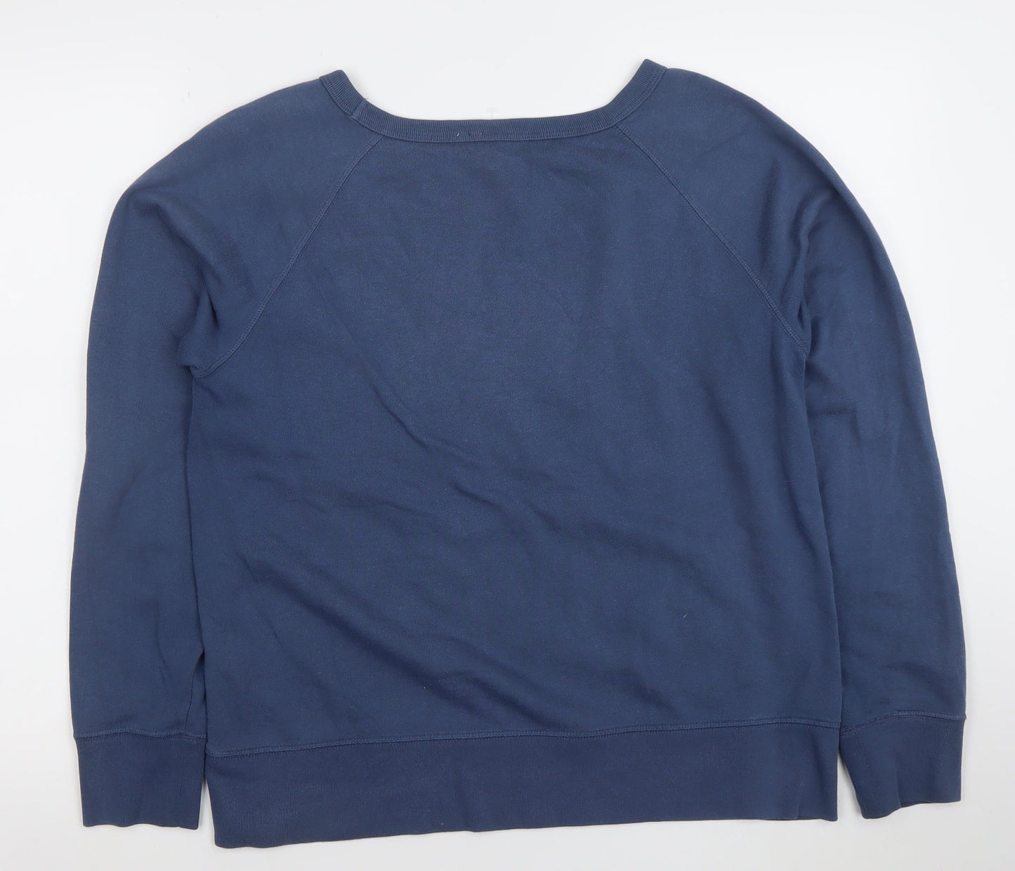 GAP Women Blue Logo Crew Neck Pullover Sweatshirt Size M