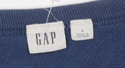 GAP Women Blue Logo Crew Neck Pullover Sweatshirt Size M