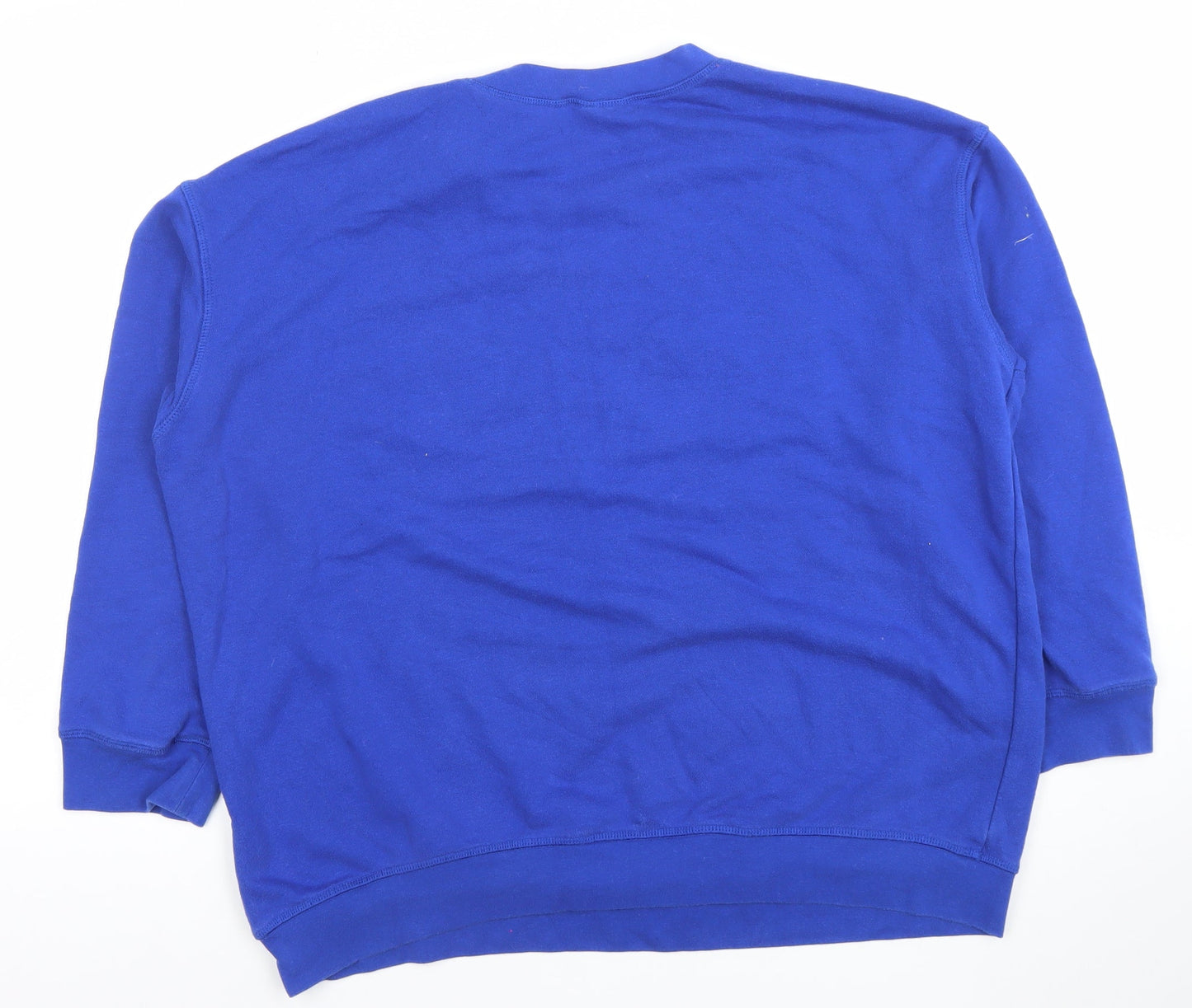 H&M Women Blue PARIS Crew Neck Sweatshirt Size 14 Cotton Blend