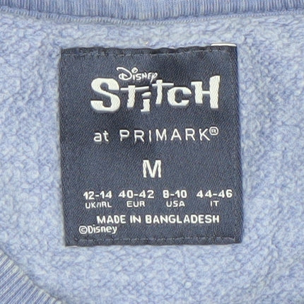 Disney Stitch & Angel Blue Sweatshirt Women M Primark Cotton Pullover