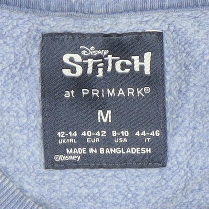 Disney Stitch & Angel Blue Sweatshirt Women M Primark Cotton Pullover