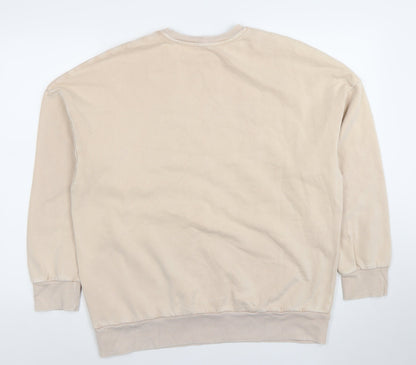 George Women Beige Cotton Blend Pullover Sweatshirt Size 12-14