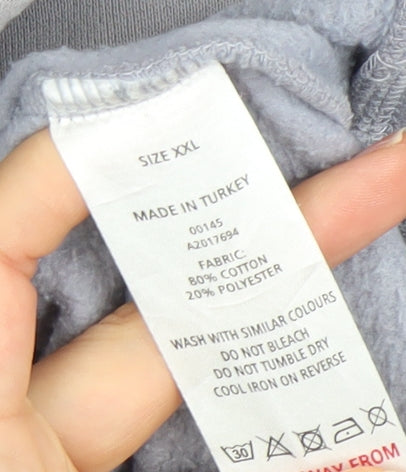 A-FRAME Men's Grey 2XL Pullover Hoodie Cotton Blend