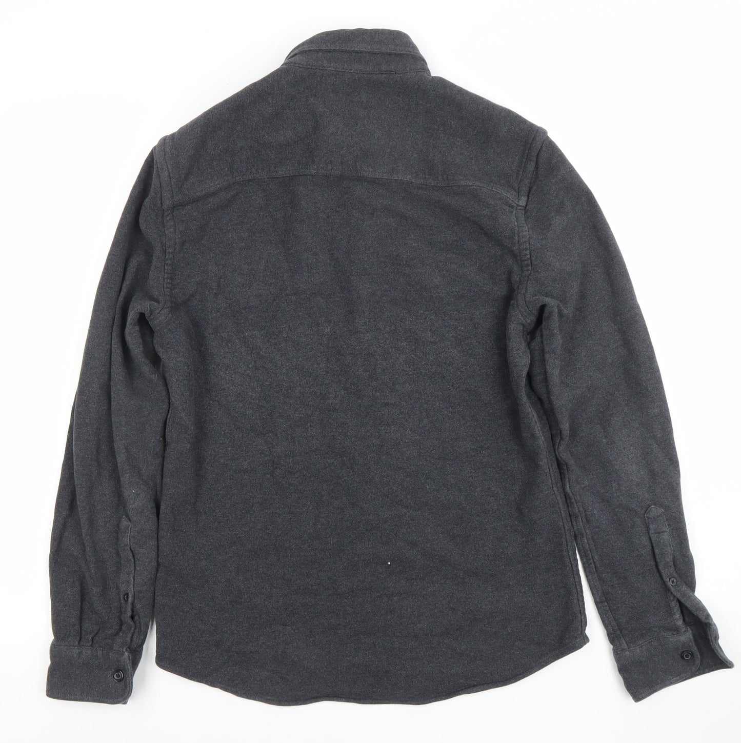 Reiss Men's Grey Long Sleeve Polo Shirt Regular Fit Size M