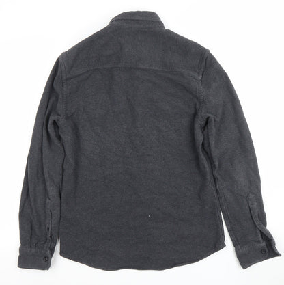 Reiss Men's Grey Long Sleeve Polo Shirt Regular Fit Size M