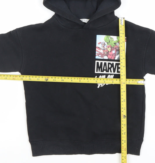 MNG Boys Black Marvel Avengers Pullover Hoodie Size 5-6 Years