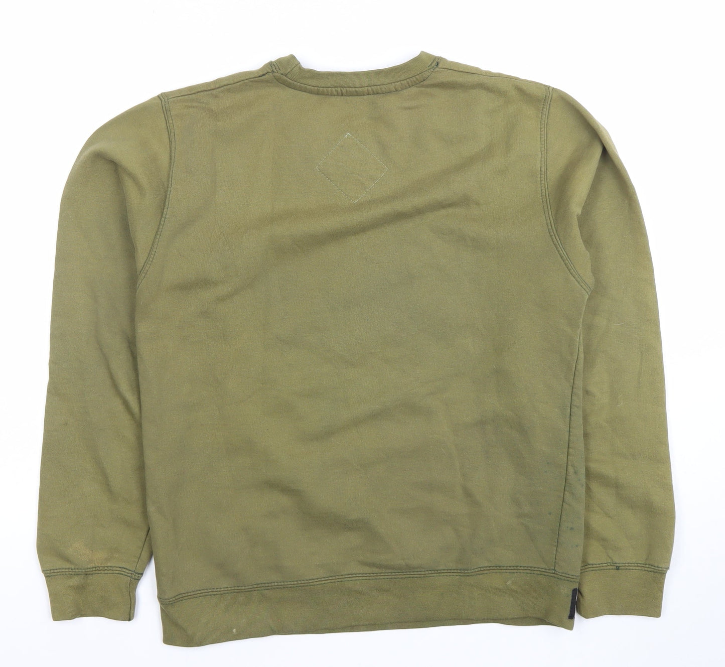 Ushi Mens Green Cotton Crew Neck Sweatshirt Size L