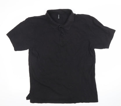 Donnay Men's Black XL Cotton Short Sleeve Polo Shirt