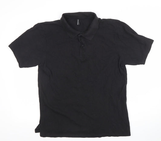 Donnay Men's Black XL Cotton Short Sleeve Polo Shirt